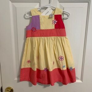 NEXT UK Flowered Embroidered Bow Tie Dress Size 12-18 Months
